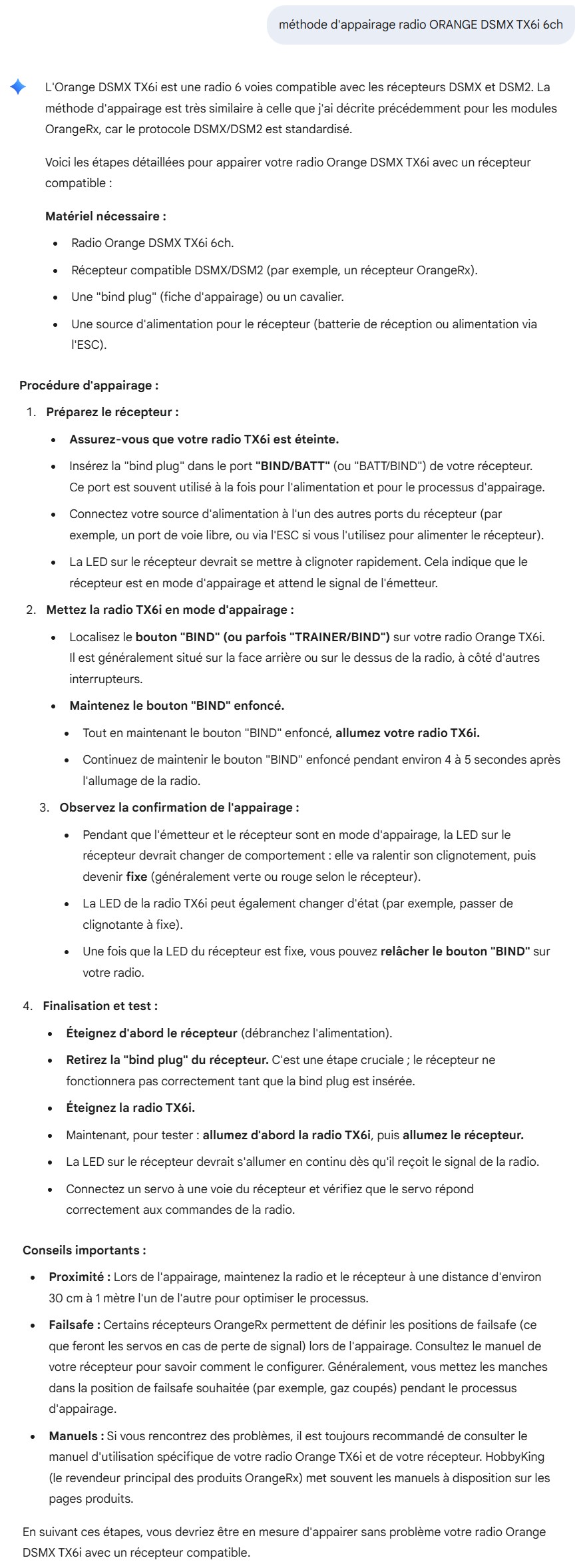 Méthode d'appairage